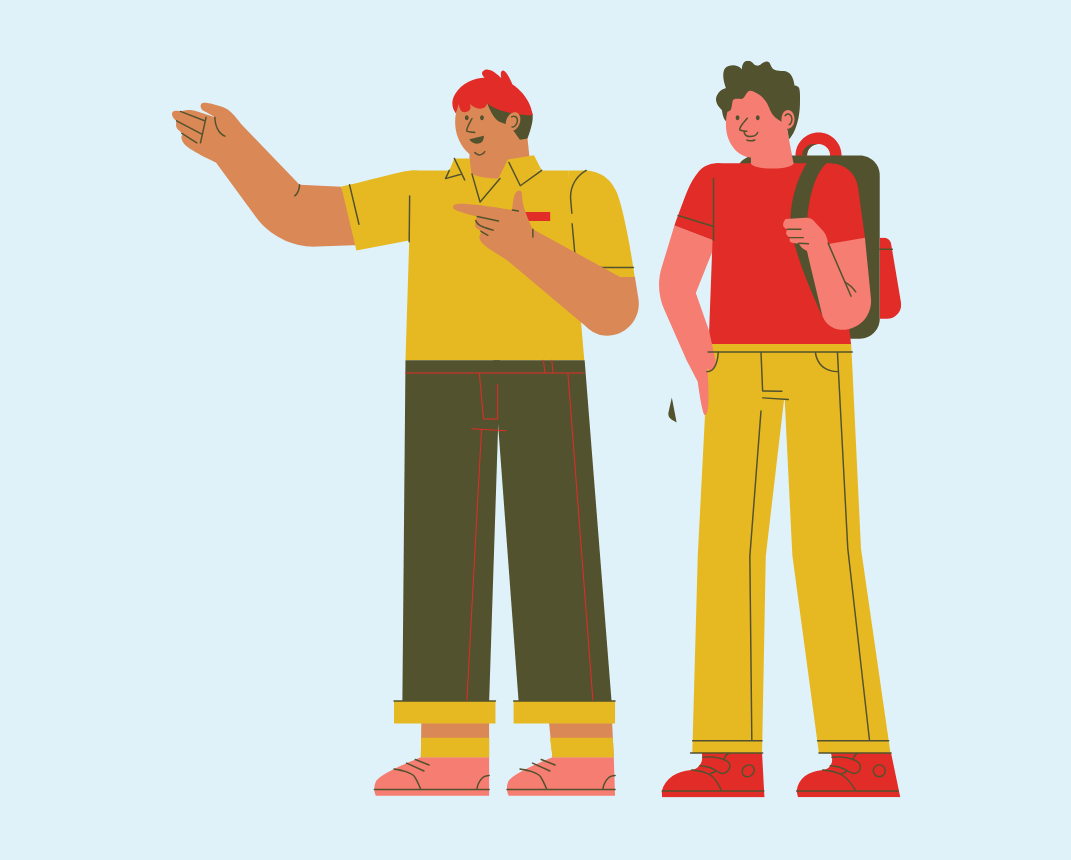 Cartoon image of two people
